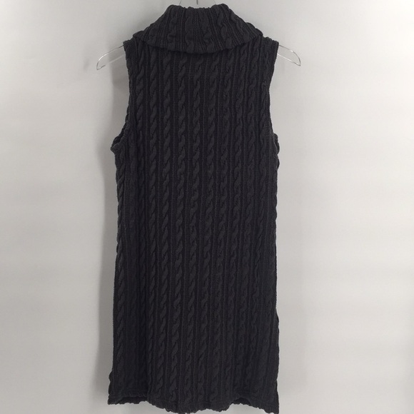 MINE Grey Cable Knit Sweater Sleeveless Dress L - Picture 5 of 8